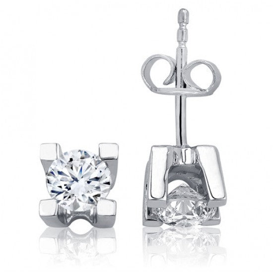 Обеци бяло злато с диаманти 0.43 карата